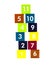 Educational colorful numer blocks with different numbers