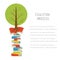 Educational concept with books and tree, design for the blank