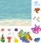 Educational game: assembling Ecosystem of coral reef from ready-made components in form of stickers