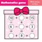 Educational game for children. Complete equations. Study Subtraction and addition. Mathematics worksheet