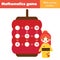 Educational game for children. Counting equations. Study Subtraction and addition. Mathematics worksheet