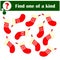 Educational game for children. Find an item of the same kind. Cute Christmas socks set with winter ornament