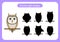 Educational game for children. Find two same owls. Trains attention