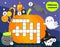 Educational game for children. Halloween crossword for kids and toddlers