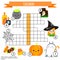 Educational game for children. Halloween crossword and toddlers