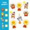 Educational game for children. How many circus characters. Vector calculation activity