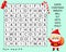 Educational game for children. Word search puzzle kids activity. New Year and christmas theme learning vocabulary