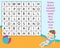 Educational game for children. Word search puzzle kids activity. Summer holidays theme learning vocabulary