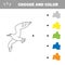 Educational game coloring book seagull bird vector illustration