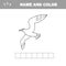 Educational game coloring book seagull bird vector illustration