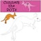 Educational game: Connect the dots. Cute kangaroo runs.