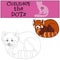 Educational game: Connect the dots. Little cute red panda