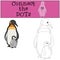 Educational game: Connect the dots. Mother penguin with baby