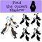 Educational game: Find the correct shadow. Three little cute penguins