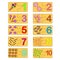 Educational game for kids. Correct version of assembled puzzles. Collection puzzle with numbers and sweets. Learning numbers.