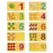Educational game for kids. Correct version of assembled puzzles. Collection puzzle with numbers and vegetables. Puzzle Game,