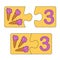 Educational game for kids. Find the right picture for the number. Puzzle with number three and ice creams. Puzzle Game, Mosaic.