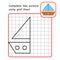 Educational game for kids. Simple exercise. Ship drawing using grid.