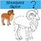 Educational game: Numbers game with contour. Beautiful urial smiles