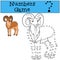 Educational game: Numbers game with contour. Beautiful urial smiles