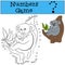 Educational game: Numbers game with contour. Mother koala with b