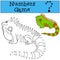 Educational game: Numbers game. Cute green iguana.