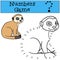 Educational game: Numbers game. Little cute baby meerkat.