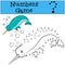 Educational game: Numbers game. Little cute narwhal smiles.