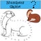Educational game: Numbers game. Little cute otter smiles