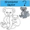 Educational game: Numbers game. Mother koala with her baby.