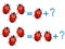 Educational games for children, on the composition of the three, example with ladybirds.