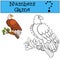 Educational games for kids: Numbers game with contour. Cute eagle