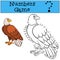 Educational games for kids: Numbers game with contour. Cute eagle.