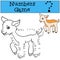 Educational games for kids: Numbers game. Little cute baby goat.