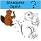 Educational games for kids: Numbers game. Little cute beaver.