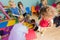 Educational group activity at the kindergarten or daycare
