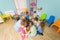 Educational group activity at the kindergarten or daycare