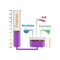 Educational infographics. Mixing reagents in chemical flasks. Concept of what is needed to increase progress in their activities.