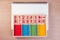 Educational kids math toy wooden board stick game counting set in kids math class kindergarten.