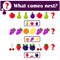 Educational math game for kids. Complete the logical rows of fruits