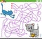 Educational maze game with cartoon playful cats