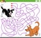 Educational maze game with cartoon playful dogs