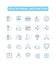 Educational motivation vector line icons set. Learning, Inspiration, Determination, Enthusiasm, Aspiration