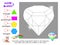 Educational page for children on math. Count the quantity of geometric figures in diamond, color them and write numbers.