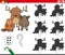 Educational shadows game with animal characters