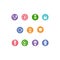 Educational system and university website circle vectors icons