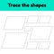 Educational tracing worksheet for kids kindergarten, preschool and school age. Trace the geometric shape. Dashed lines