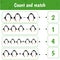 Educational worksheet for preschool kids. Math game for children. Count penguins