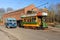 Edwardian Double Decker Tram and 1930s Passenger Bus, Black Country Living Museum.