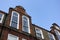 Edwardian style English townhouse with blue sky